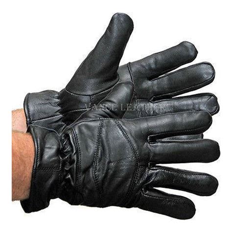 Vance VL444 Mens Black Leather Lightweight Lined Gloves